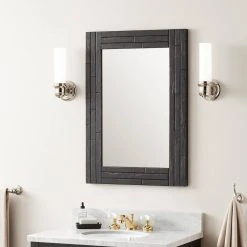 Lotus & Windoware, Inc. Shop 7 Signature Hardware Ansel 24 in. Rectangular Vanity Mirror in Rustic Black