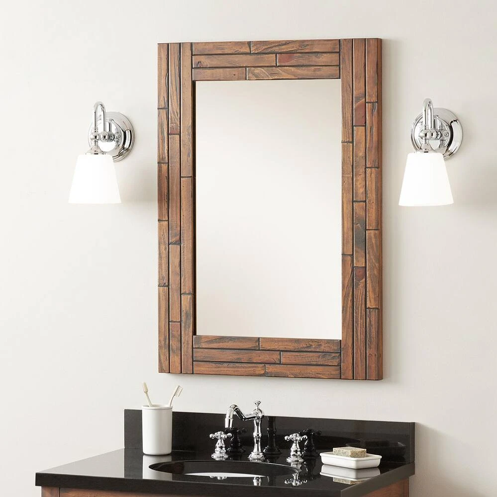Signature Hardware Ansel 24 in. Rectangular Vanity Mirror in Farmhouse Brown 1 Signature Hardware Ansel 24 in. Rectangular Vanity Mirror in Farmhouse Brown