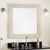 Signature Hardware Maysville 34 in. Square Vanity Mirror in White Wash
