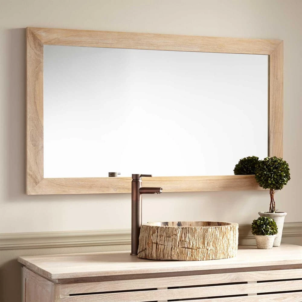 Signature Hardware Wulan 47-1/4 in. Rectangular Mirror in Whitewash 1 Signature Hardware Wulan 47-1/4 in. Rectangular Mirror in Whitewash