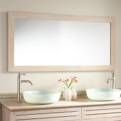 Signature Hardware Wulan 55-1/4 in. Rectangular Mirror in Whitewash