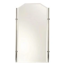 Ginger USA Empire 36 x 26 in. Large Framed Mirror in Polished Nickel