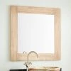 Signature Hardware Bastian 30 in. Teak Vanity Mirror in Whitewash