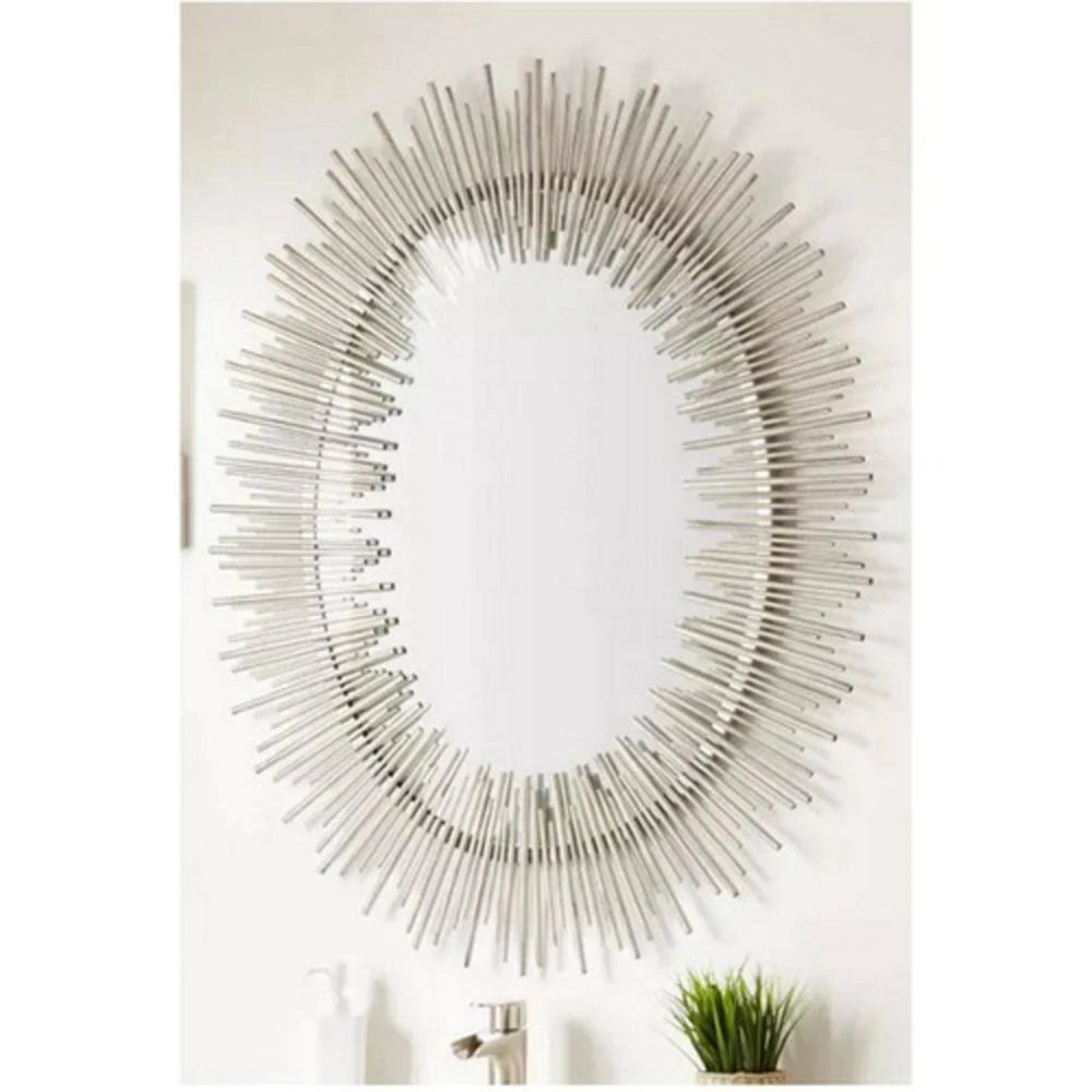 Signature Hardware Malaya 34-1/2 in. Iron Vanity Mirror in Antique Silver 1 Signature Hardware Malaya 34-1/2 in. Iron Vanity Mirror in Antique Silver