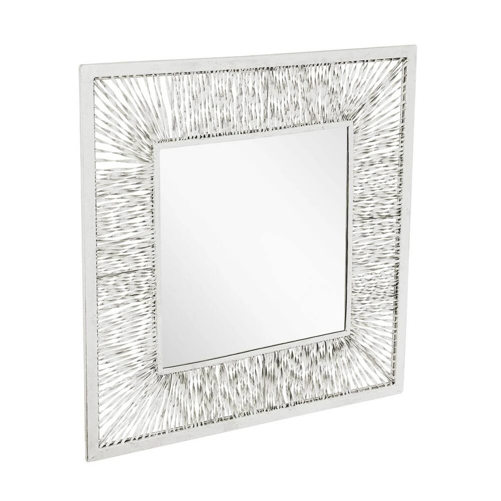 Signature Hardware Emsdale 30 x 30 x 1/2 in. Square Decorative Vanity Mirror in Silver Leaf 3 Signature Hardware Emsdale 30 x 30 x 1/2 in. Square Decorative Vanity Mirror in Silver Leaf - Image 3