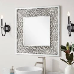 Signature Hardware Emsdale 30 x 30 x 1/2 in. Square Decorative Vanity Mirror in Silver Leaf 9 Signature Hardware Emsdale 30 x 30 x 1/2 in. Square Decorative Vanity Mirror in Silver Leaf -Lotus & Windoware, Inc. Shop Query 1503
