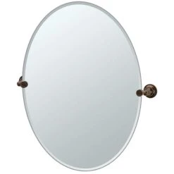Gatco Tiara 32 x 24 in. Frameless Oval Mirror in Oil Rubbed Bronze