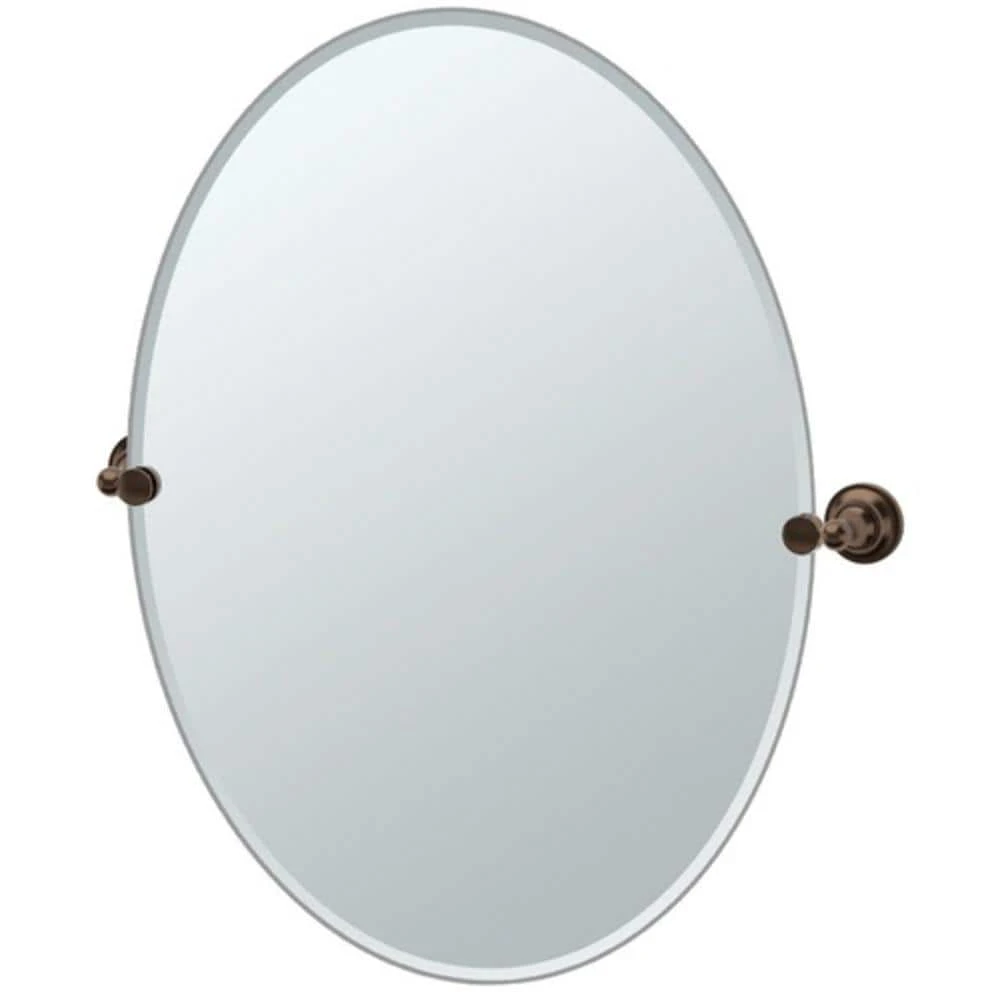 Gatco Tiara 32 x 24 in. Frameless Oval Mirror in Oil Rubbed Bronze 1 Gatco Tiara 32 x 24 in. Frameless Oval Mirror in Oil Rubbed Bronze