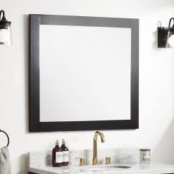 Signature Hardware Fallbrook 34 in. Rectangular Vanity Mirror in Black