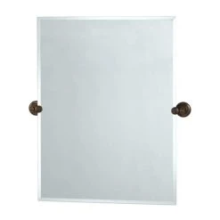 Gatco Tiara 23-1/2 x 31-1/2 in. Brass Wall Mount Rectangular Frameless Mirror in Oil Rubbed Bronze