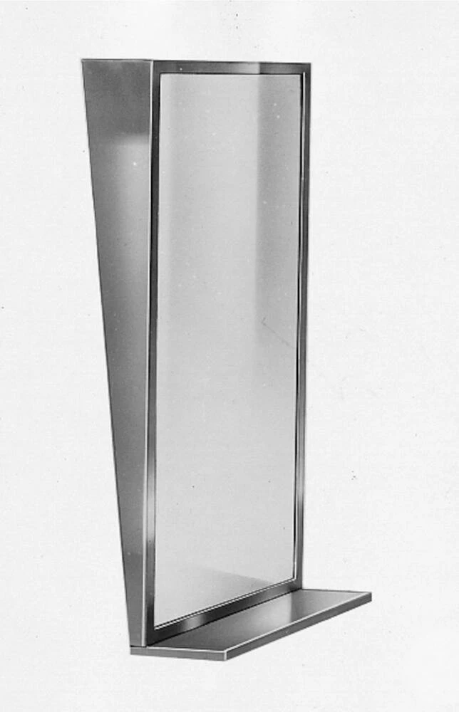 Bradley Corporation Fixed Tilt Mirror with Shelf in Satin 1 Bradley Corporation Fixed Tilt Mirror with Shelf in Satin