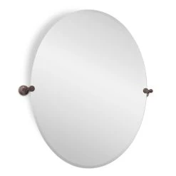 Signature Hardware Seattle 32-1/2 in. Oval Tilting Mirror in Oil Rubbed Bronze