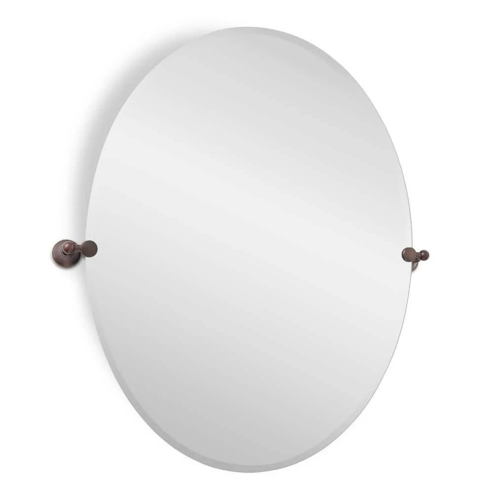 Signature Hardware Seattle 32-1/2 in. Oval Tilting Mirror in Oil Rubbed Bronze 1 Signature Hardware Seattle 32-1/2 in. Oval Tilting Mirror in Oil Rubbed Bronze
