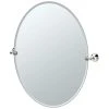 Gatco Laurel Avenue 28-1/2 in. Large Framed Oval Mirror in Polished Nickel