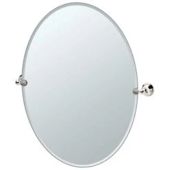 Gatco Laurel Avenue 28-1/2 in. Large Framed Oval Mirror in Polished Nickel