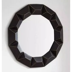 Signature Hardware Soldela 30-1/4 in. Iron Vanity Mirror in Black Powder Coat/Gold