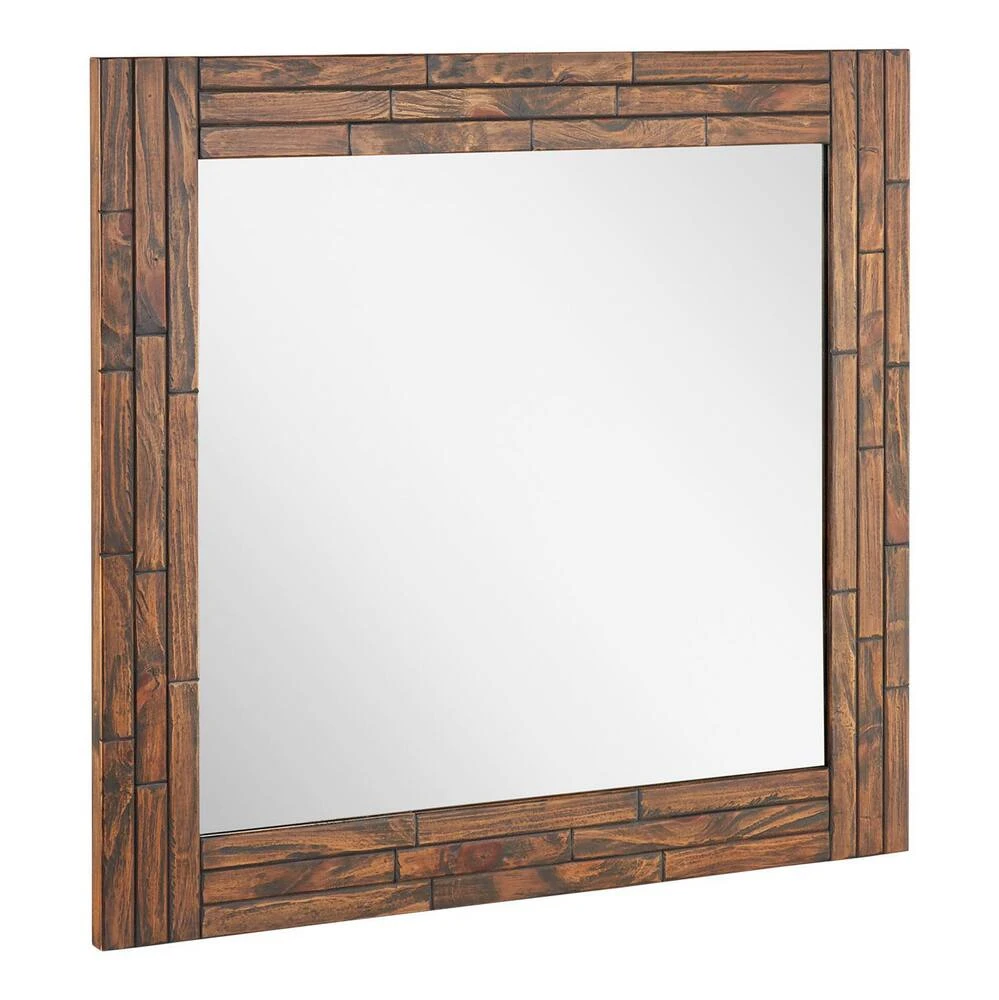 Signature Hardware Ansel 36 in. Rectangular Vanity Mirror in Farmhouse Brown 3 Signature Hardware Ansel 36 in. Rectangular Vanity Mirror in Farmhouse Brown - Image 3