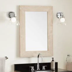 Signature Hardware Maysville 24 in. Rectangular Vanity Mirror in White Wash