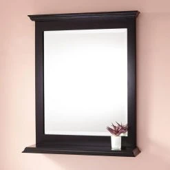 Signature Hardware Caitlyn 23-5/8 in. Wood Vanity Mirror in Black