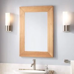 Signature Hardware Osa 24 OSA TEAK BEVELED MIRROR - SET OF TWO - NATURAL TEAK