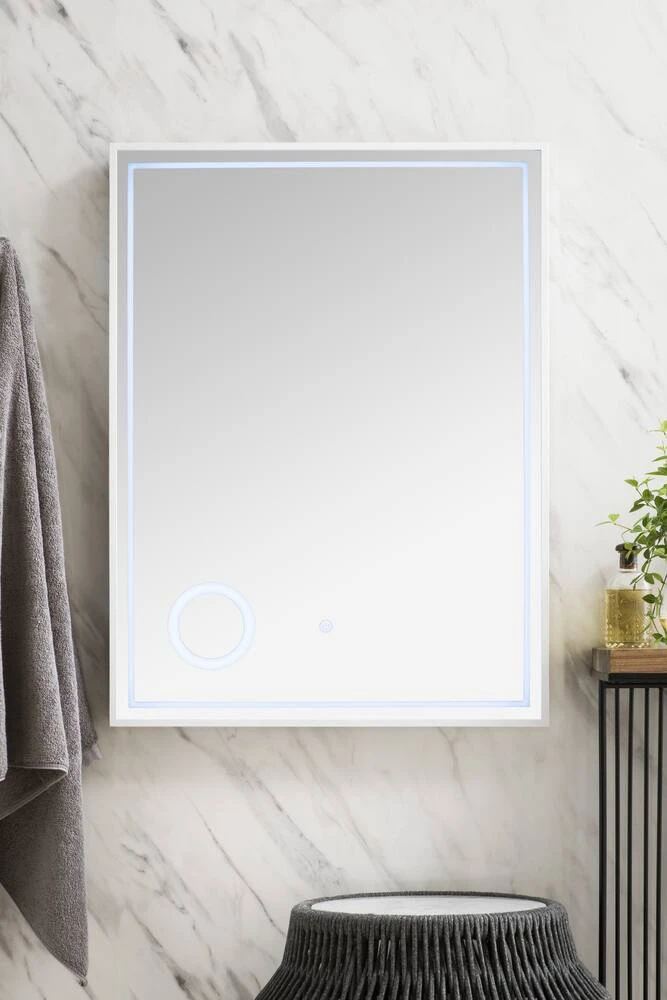 James Martin Vanities 23-5/8 in. Rectangular LED Mirror in Glossy White 6 James Martin Vanities 23-5/8 in. Rectangular LED Mirror in Glossy White - Image 6