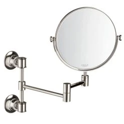 AXOR Montreux 12-3/8 x 7-3/4 in. Double Sided Round Mirror in Polished Nickel