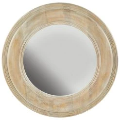 Capital Lighting 30 x 30 in. Round Mirror in White Washed Wood with Gold Leaf
