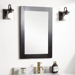 Signature Hardware Fallbrook 22-1/8 in. Rectangular Vanity Mirror in Black (Set of 2)