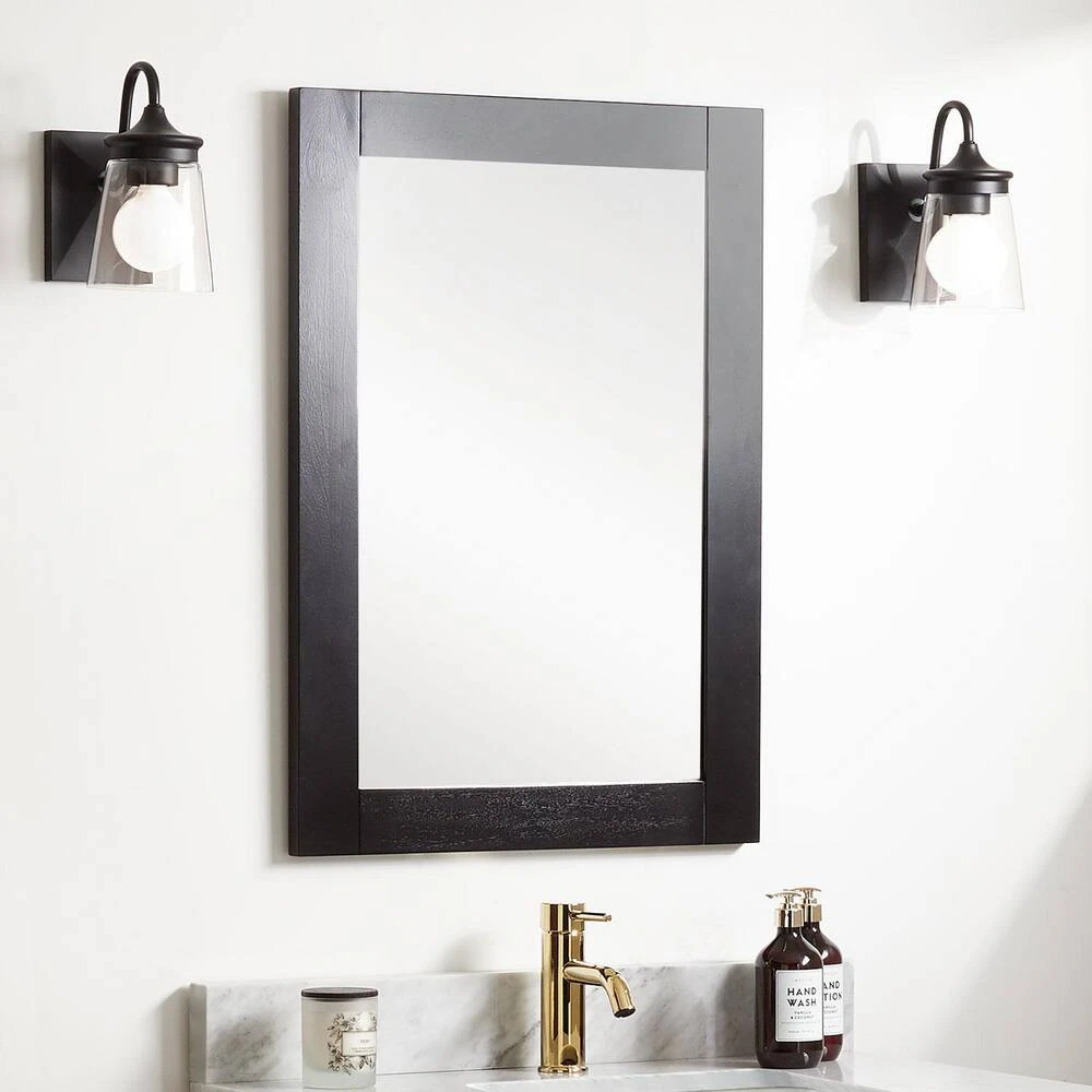 Signature Hardware Fallbrook 22-1/8 in. Rectangular Vanity Mirror in Black (Set of 2) 1 Signature Hardware Fallbrook 22-1/8 in. Rectangular Vanity Mirror in Black (Set of 2)