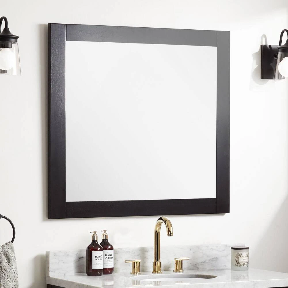 Signature Hardware Fallbrook 34 in. Rectangular Vanity Mirror in Black (Set of 2) 1 Signature Hardware Fallbrook 34 in. Rectangular Vanity Mirror in Black (Set of 2)