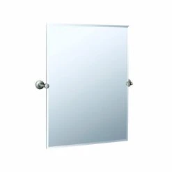 Gatco Max 23-1/2 x 31-1/2 in. Brass Wall Mount Rectangular Frameless Mirror in Satin Nickel