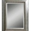 Uttermost Company Fresno 50 x 40 in. Rectangle Mirror in Antique Silver Leaf and Black (Less Frame)