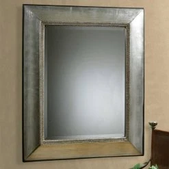 Uttermost Company Fresno 50 x 40 in. Rectangle Mirror in Antique Silver Leaf and Black (Less Frame) -Lotus & Windoware, Inc. Shop Query 1668