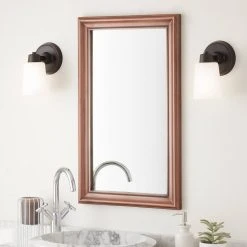 Signature Hardware 18 in. Rectangular Mirror in Antique Copper