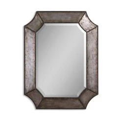 Uttermost Company Elliot 32 x 24 in. Mirror in Distressed Aluminum and Rustic Bronze