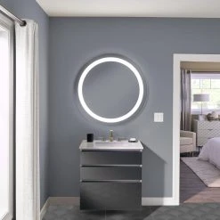 Robern Vitality 24 x 30 in. 2700K Anodized Aluminum Frameless Rectangle Mirror with Light Perimeter