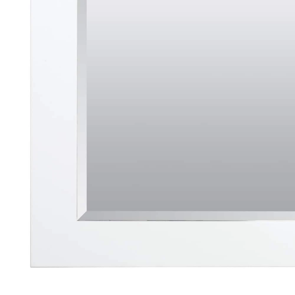 American Pride 36 x 36 in. Beveled Edge Framed Mirror in White 2 American Pride 36 x 36 in. Beveled Edge Framed Mirror in White - Image 2