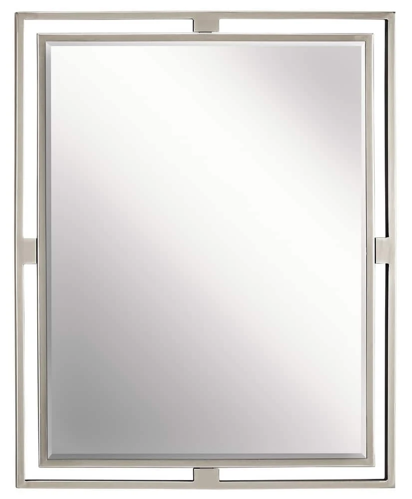 Kichler Lighting Hendrik 30 x 24 in. Rectangle Mirror in Brushed Nickel 1 Kichler Lighting Hendrik 30 x 24 in. Rectangle Mirror in Brushed Nickel