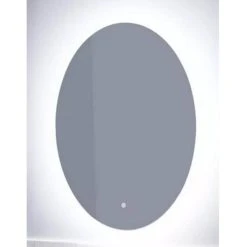 Signature Hardware Fahlman 19-3/4 in. Oval Lighted Mirror with Tunable LED in Silver