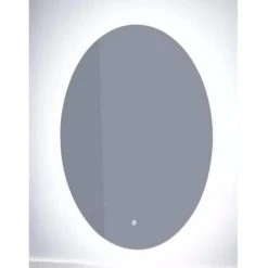 Signature Hardware Fahlman 23-5/8 in. Oval Lighted Mirror with Tunable LED in Silver