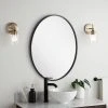 Signature Hardware Amyr 24 in. Oval Vanity Mirror in Gloss Black