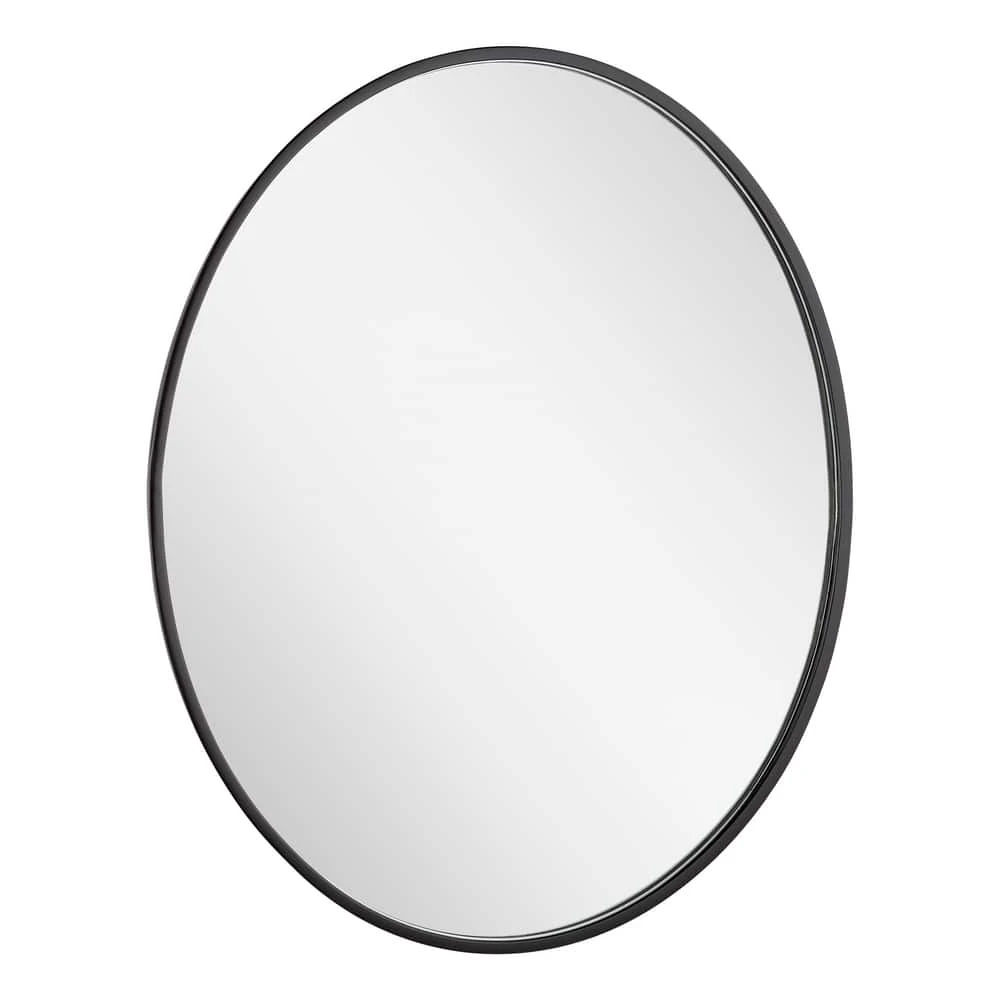 Signature Hardware Amyr 24 in. Oval Vanity Mirror in Gloss Black 5 Signature Hardware Amyr 24 in. Oval Vanity Mirror in Gloss Black - Image 5