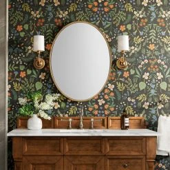 Signature Hardware Amyr 24 in. Oval Vanity Mirror in Gold Leaf 9 Signature Hardware Amyr 24 in. Oval Vanity Mirror in Gold Leaf -Lotus & Windoware, Inc. Shop Query 339