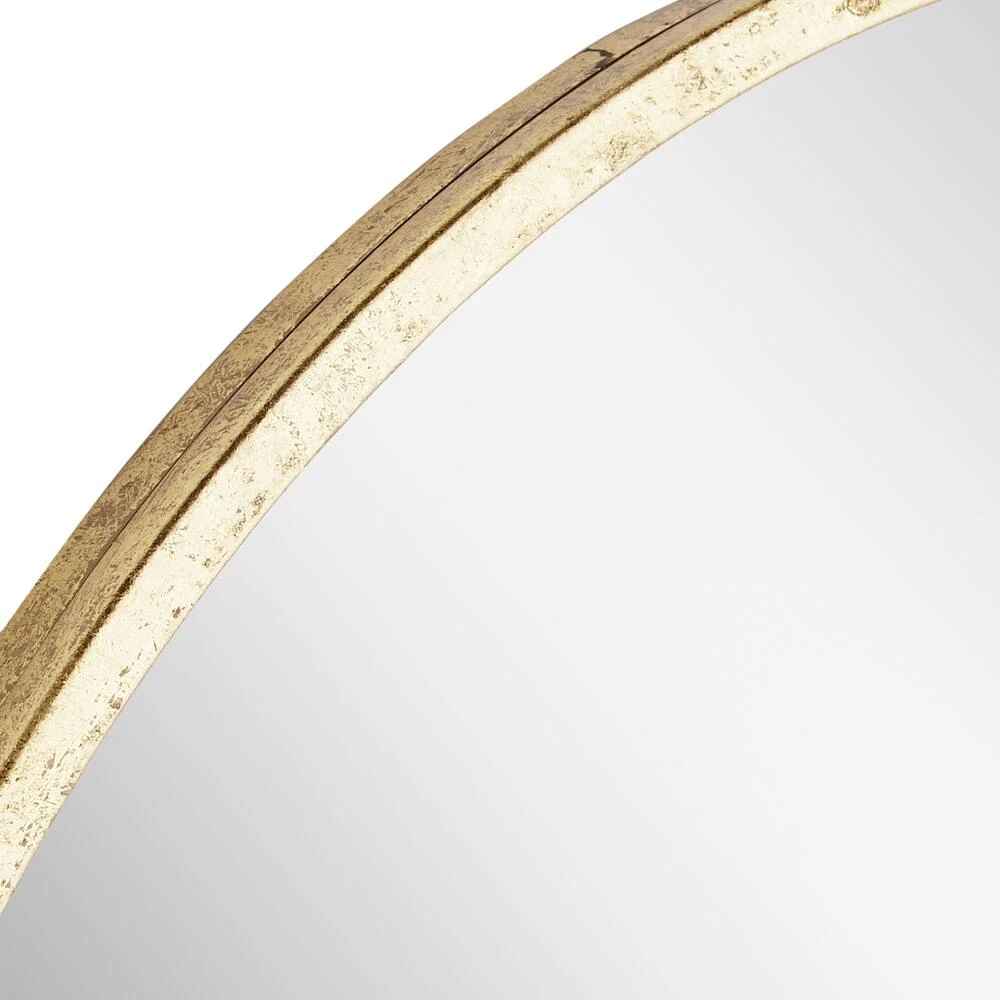 Signature Hardware Amyr 24 in. Oval Vanity Mirror in Gold Leaf 5 Signature Hardware Amyr 24 in. Oval Vanity Mirror in Gold Leaf - Image 5