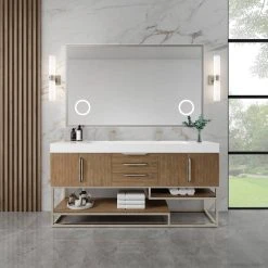 James Martin Vanities 70 x 42 in. Rectangular Framed Mirror in Nickel Plated 11 James Martin Vanities 70 x 42 in. Rectangular Framed Mirror in Nickel Plated -Lotus & Windoware, Inc. Shop Query 415