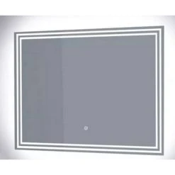 Signature Hardware Harrington 32 in. Rectangular Lighted Mirror with Tunable LED in Silver