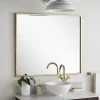 Signature Hardware Carpini 31 in. Square Vanity Mirror in Gold Leaf
