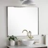 Signature Hardware Carpini 31 in. Square Vanity Mirror in Nickel