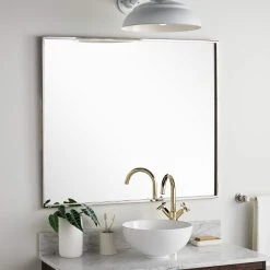 Signature Hardware Carpini 31 in. Square Vanity Mirror in Nickel