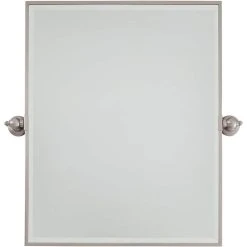 Minka Lavery 30 x 24 in. Rectangle Pivoting Mirror in Brushed Nickel